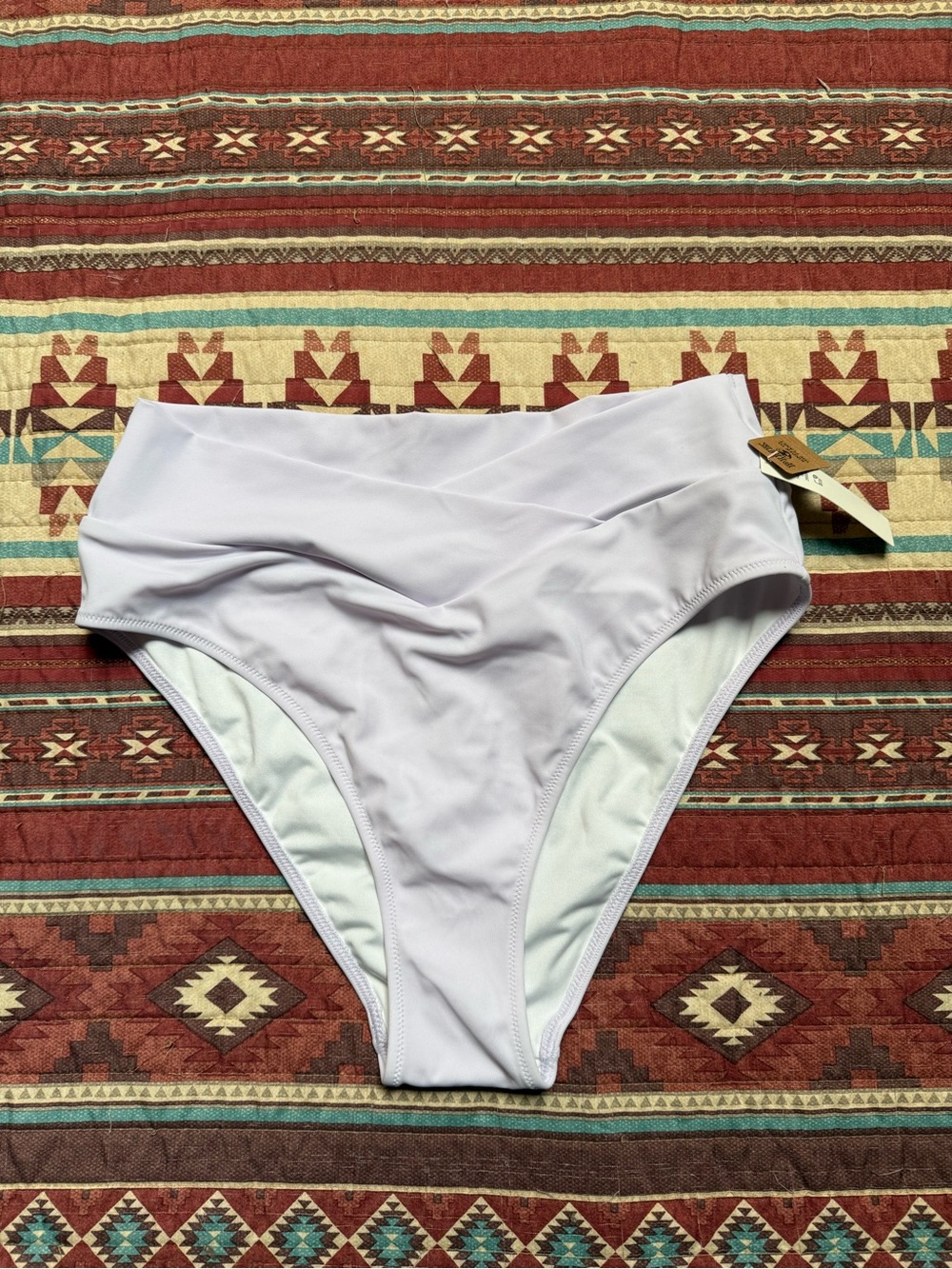 NWT PINK Victoria's Secret Light Lavender High-Waist Bikini Bottom size large